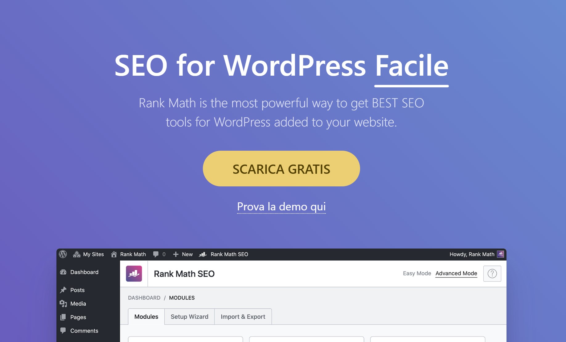 Migliori plugin SEO per WordPress: Rank Math